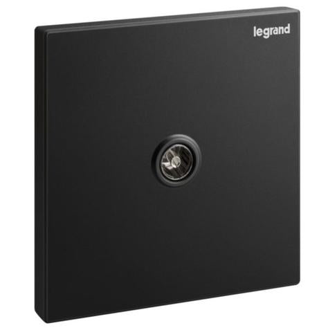 GALION - 1 GANG TV FEMALE TERMINAL SOCKET OUTLET - MATT BLACK