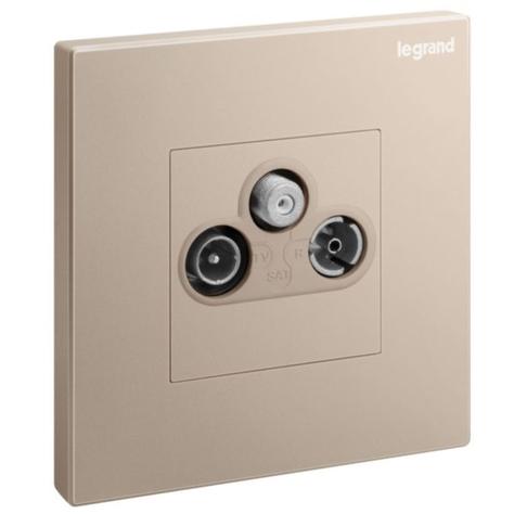 GALION - 1 GANG TV-R-SAT SOCKET OUTLET - ROSE GOLD