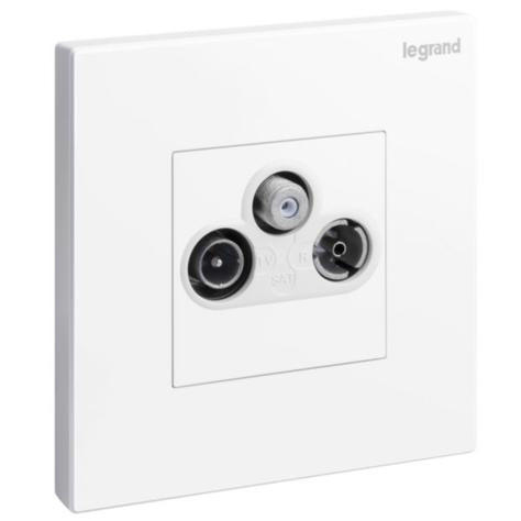 GALION - 1 GANG TV-R-SAT SOCKET OUTLET - WHITE