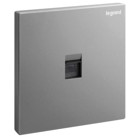 GALION - 1 GANG SINGLE RJ 45 CATEGORY 6 UTP SOCKET OUTLET - DARK SILVER