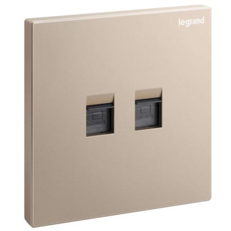 GALION - 1 GANG DOUBLE RJ 45 CATEGORY 6 UTP SOCKET OUTLET - ROSE GOLD