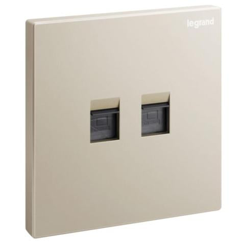 GALION - 1 GANG DOUBLE RJ 45 CATEGORY 6 UTP SOCKET OUTLET - CHAMPAGNE