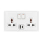 BELANKO S - 2 GANG SWITCHED MULTISTANDARD INBOARD + USB (NEW) TYPE A+C WHITE