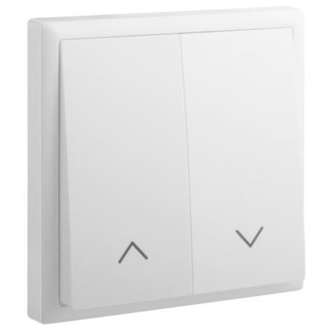 ELOE - 2 GANG SHUTTER PUSH BUTTON WITH 2 INPUTS, 2 OUTPUTS - WHITE