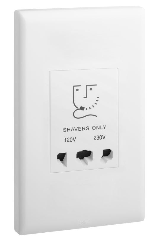 ELOE - 2 GANG SHAVER SOCKET - WHITE