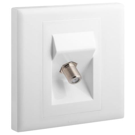 ELOE - 1 GANG SINGLE TV SOCKET - F TYPE - WHITE
