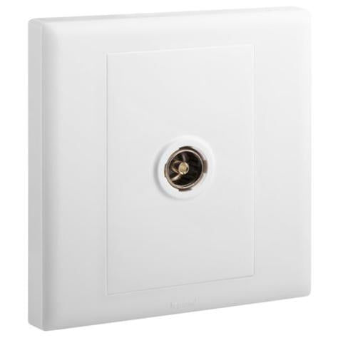 ELOE - 1 GANG SINGLE TV SOCKET - FEMALE TYPE - WHITE