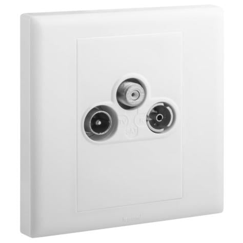 ELOE - 1 GANG TV-R-SAT SOCKET - WHITE