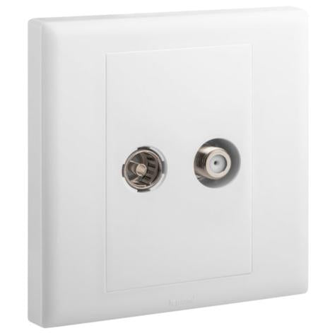ELOE - 1 GANG TV FEMALE + SAT SOCKET - WHITE