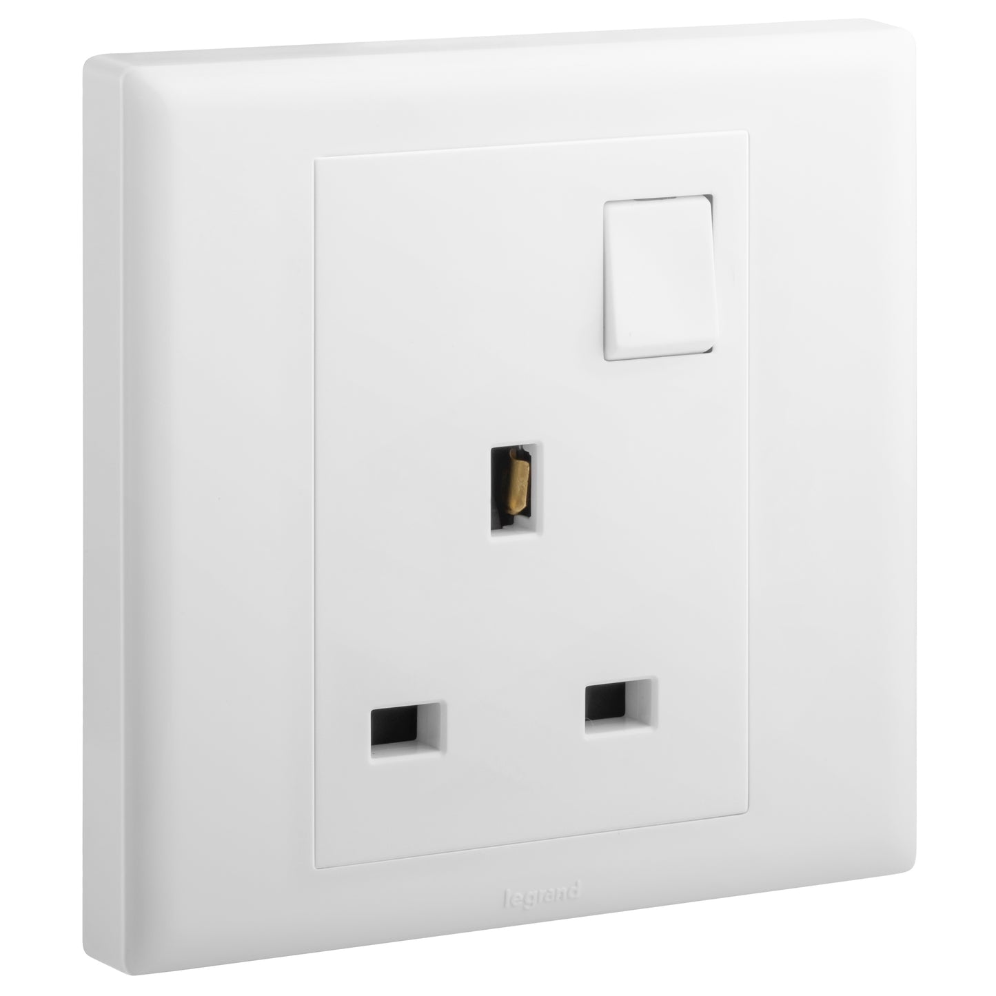 ELOE - 1 GANG BRITISH STANDARD 13A SINGLE POLE SWITCHED SOCKET + NEON - WHITE