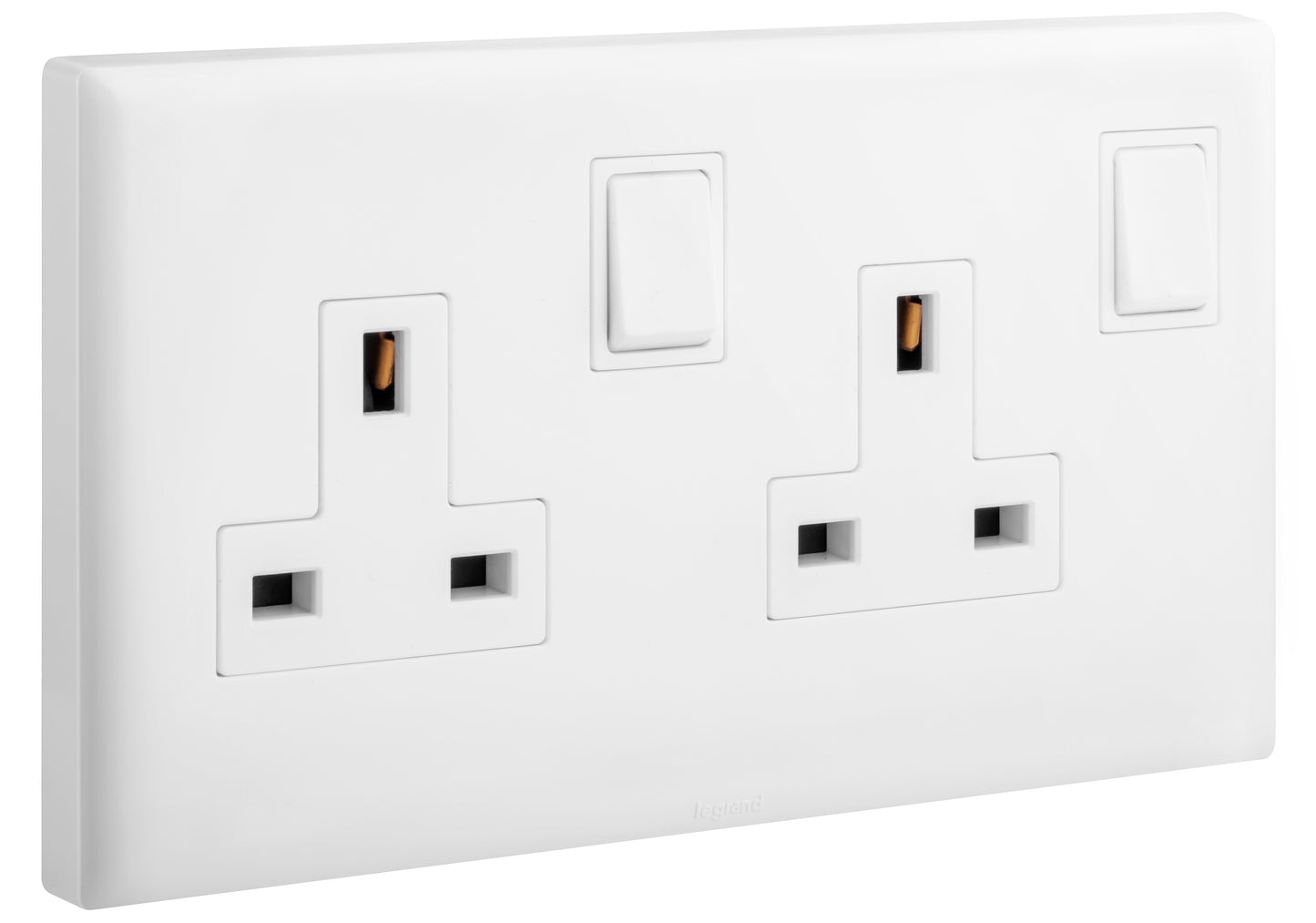 ELOE - 2 GANG BRITISH STANDARD 13A DOUBLE POLE SWITCHED SOCKET - WHITE