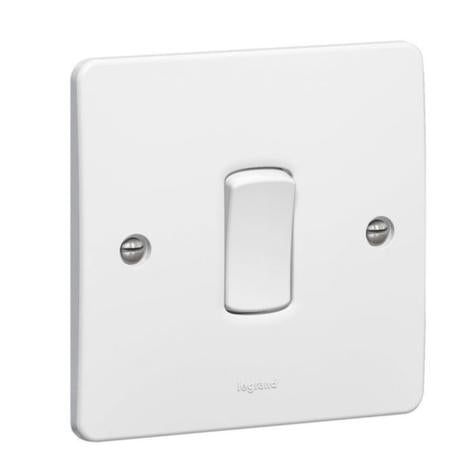 SYNERGY - SINGLE POLE SWITCH - 1 GANG - 1 WAY - 10 AX 250 V~ - WHITE