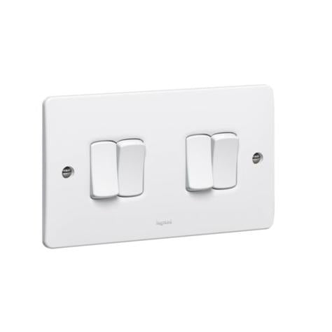 SYNERGY - SINGLE POLE SWITCH - 4 GANG - 2 WAY - 10 AX 250 V~ - WHITE