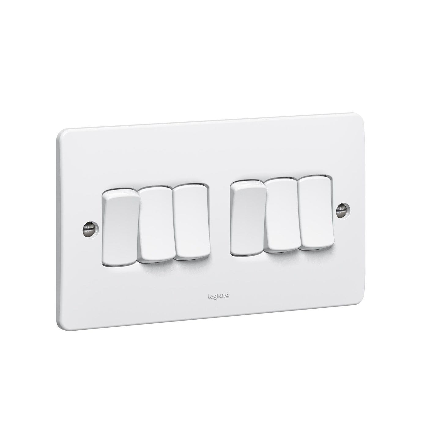 SYNERGY - SINGLE POLE SWITCH - 6 GANG - 2 WAY - 10 AX 250 V~ - WHITE