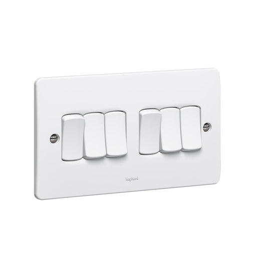 SYNERGY - SINGLE POLE SWITCH - 6 GANG - 2 WAY - 10 AX 250 V~ - WHITE