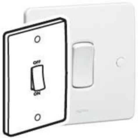 SYNERGY - DOUBLE POLE SWITCH - DOUBLE POLE - 45 A 250 V~ - 146X86 MM - WHITE