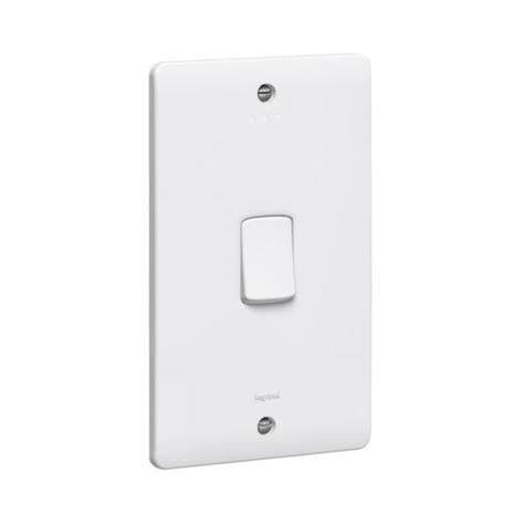 SYNERGY - DOUBLE POLE SWITCH - DOUBLE POLE + INDICATOR - 45 A 250 V~ - 146X86 MM - WHITE