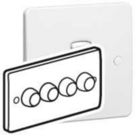 SYNERGY - ROTARY DIMMER - 4 GANG - 2 WAY - 400 W- 100/240 V~ - 50/60 HZ - WHITE