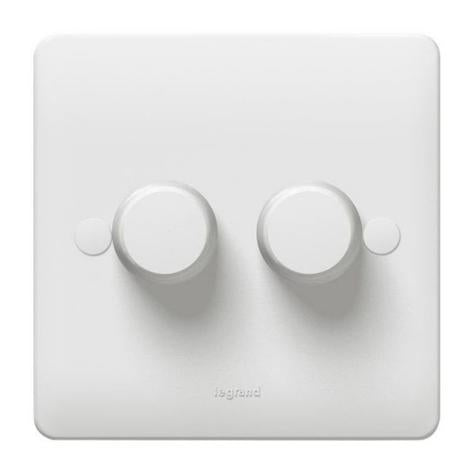 SYNERGY - ROTARY DIMMER - 2 GANG - 2 WAY - 400 W- 100/240 V~ - 50/60 HZ - WHITE
