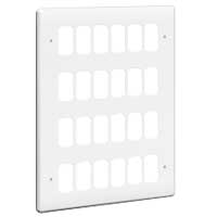 SYNERGY - FRONT PLATE - FOR 24 GRID MODULES - 4X3 GANG - WHITE