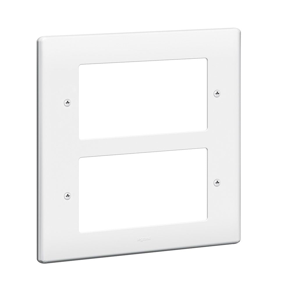 SYNERGY - FRONT PLATE - FOR 8 MOSAIC MODULE - 2X2 GANG - WHITE