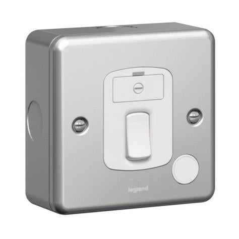 SYNERGY - FUSED CONNECTION UNIT - DOUBLE POLE SWITCHED + CORD OUTLET - METALCLAD