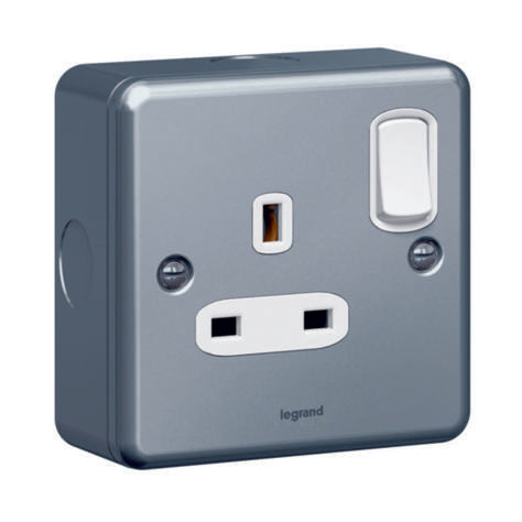 SYNERGY - DOUBLE POLE SOCKET OUTLET - 1 GANG SWITCHED - 13 A 250 V~ - METALCLAD