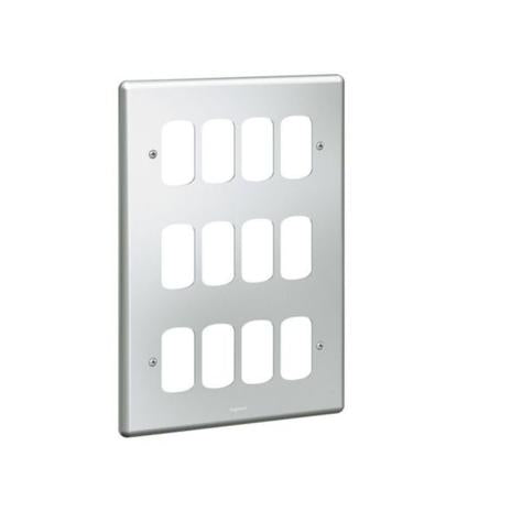 SYNERGY - FRONT PLATE - FOR 12 GRID MODULES - 3X2 GANG - METALCLAD