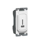 SYNERGY - DOUBLE POLE KEY SWITCH GRID MODULE - WITH NEON - 20 AX - 250 V~