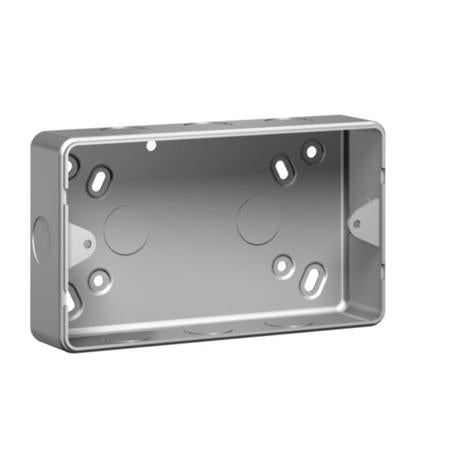 SYNERGY - SURFACE MOUNTING BOX - 2 GANG - 43 MM DEEP - WITH KNOCKOUT - METAL