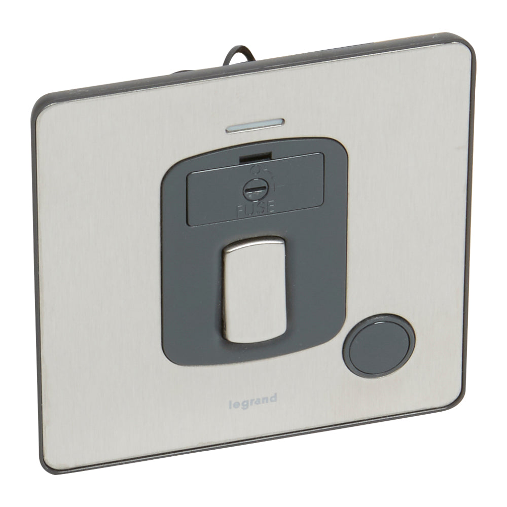 SYNERGY SLEEK - DOUBLE POLE SWITCHED FUSED CONNECTION UNIT + CORD OUTLET + LED POWER INDICATOR