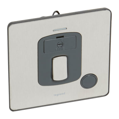 SYNERGY SLEEK - DOUBLE POLE SWITCHED FUSED CONNECTION UNIT + CORD OUTLET + LED POWER INDICATOR