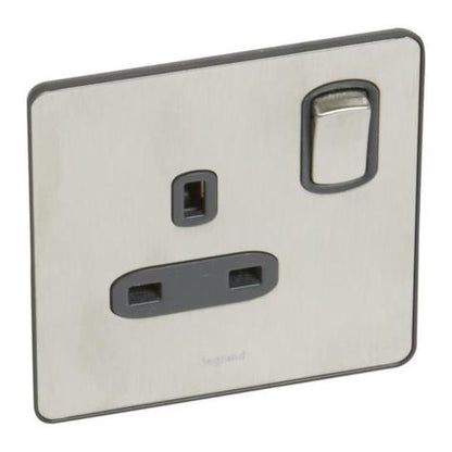 SYNERGY SLEEK - 1 GANG SWITCHED SINGLE POLE BS SOCKET OUTLET 13A