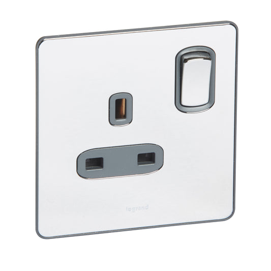 SYNERGY SLEEK - 1 GANG SWITCHED DOUBLE POLE BS SOCKET OUTLET 13A