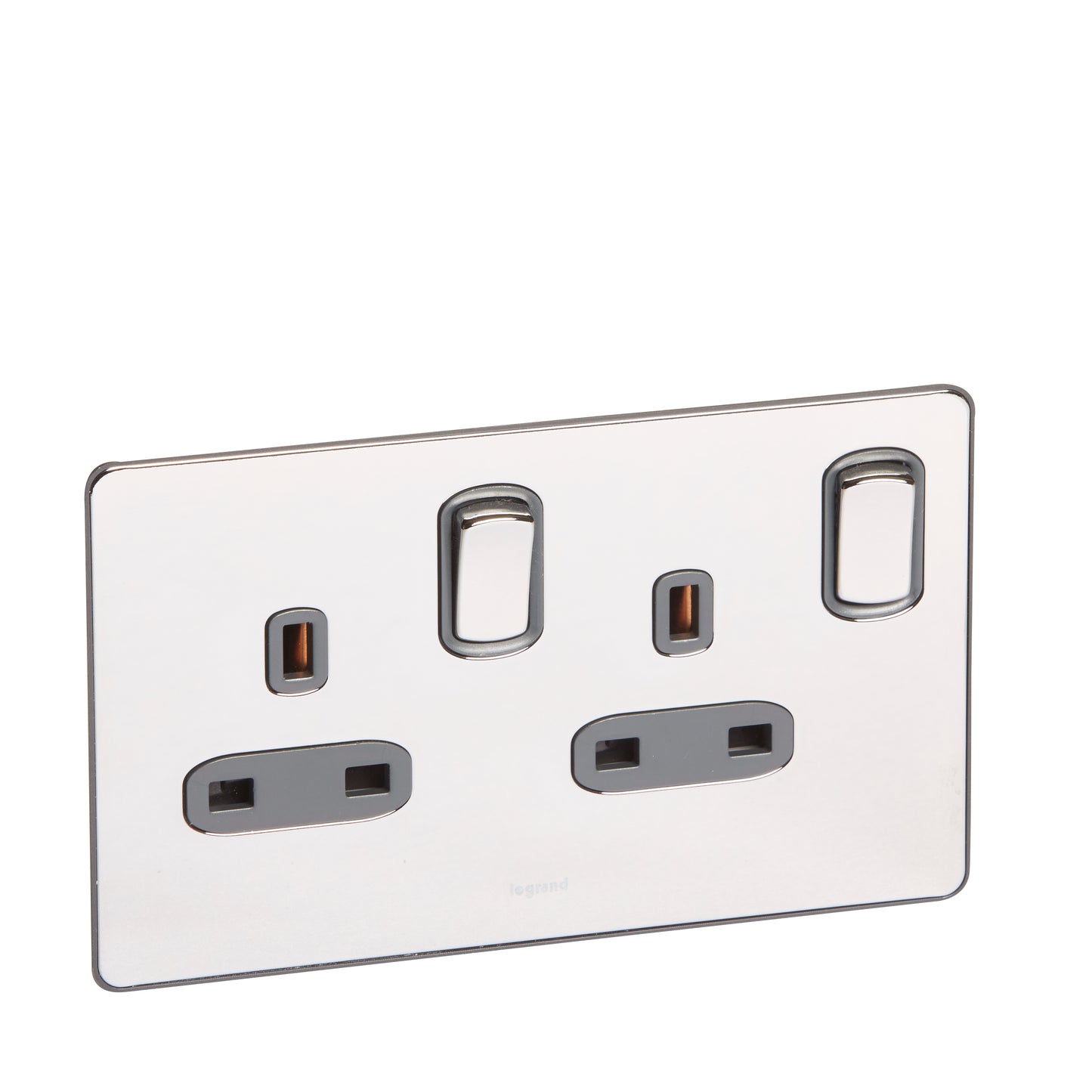 SYNERGY SLEEK - 2 GANG SWITCHED DOUBLE POLE BS SOCKET OUTLET 13A