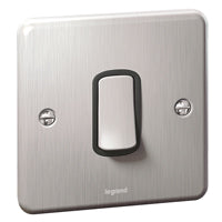 SYNERGY AUTHENTIC - 1 GANG 1-WAY SWITCH - 10AX - BRUSHED STAINLESS STEEL