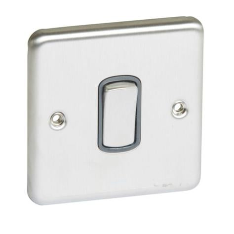SYNERGY AUTHENTIC - 1 GANG 2-WAY SWITCH - 10AX - BRUSHED STAINLESS STEEL