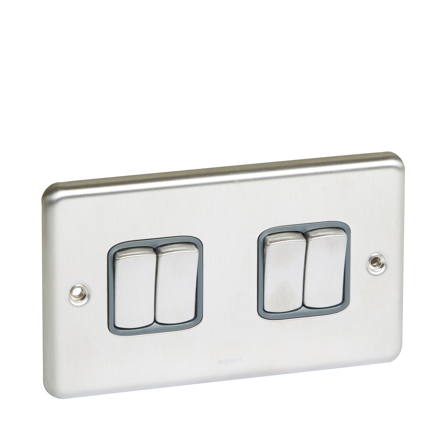 SYNERGY AUTHENTIC - 4 GANG 2-WAY SWITCH - 10AX - BRUSHED STAINLESS STEEL