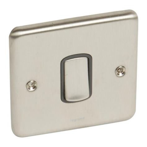 SYNERGY AUTHENTIC - 1 GANG INTERMEDIATE SWITCH - 10AX - BRUSHED STAINLESS STEEL