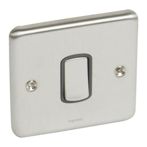 SYNERGY AUTHENTIC - 1 GANG 2-WAY SWITCH - 20AX - BRUSHED STAINLESS STEEL