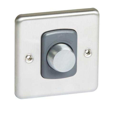 SYNERGY AUTHENTIC - PUSH ON/OFF ROTARY DIMMER - 1000W - BRUSHED STAINLESS STEEL