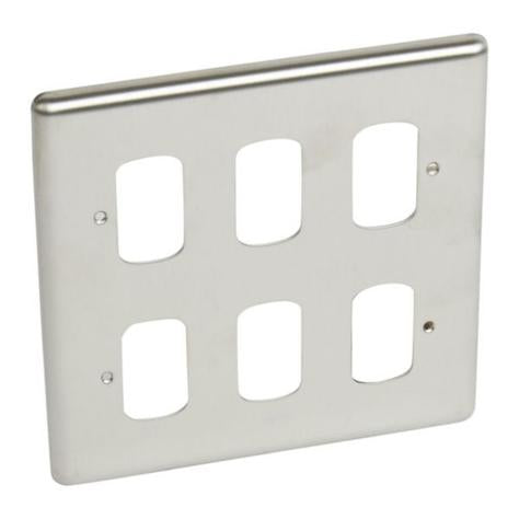 SYNERGY AUTHENTIC - FRONT PLATE - 6 GRID MODULE - 2X2 GANG