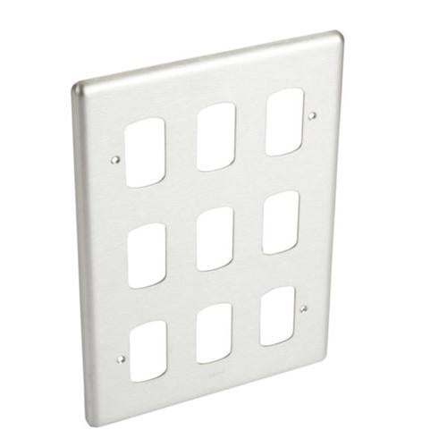 SYNERGY AUTHENTIC - FRONT PLATE - 9 GRID MODULE - 3X2 GANG