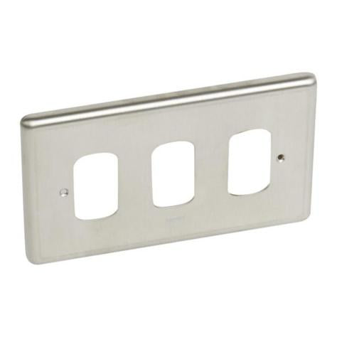SYNERGY AUTHENTIC - FRONT PLATE - 3 GRID MODULE - 2 GANG