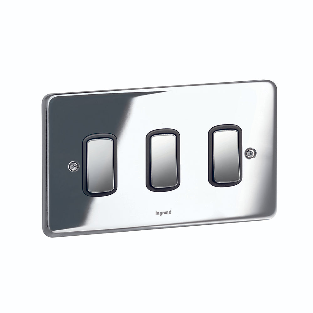SYNERGY AUTHENTIC - FRONT PLATE - 3 GRID MODULE - 2 GANG