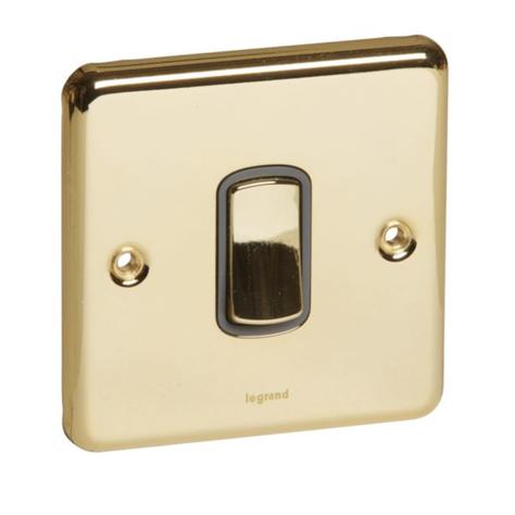 SYNERGY AUTHENTIC - 1 GANG 2-WAY PUSH BUTTON - 10A - GLOSSY GOLD