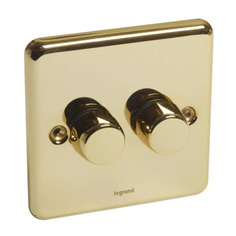 SYNERGY AUTHENTIC - PUSH ON/OFF 2 GANG 2-WAY ROTARY DIMMER - 400W - GLOSSY GOLD